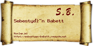 Sebestyén Babett névjegykártya
